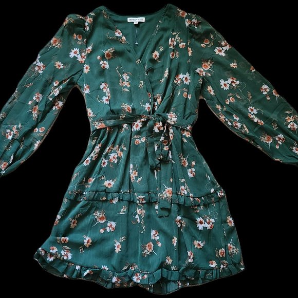 Inspired Hearts Green Floral Ruffle Dress - Picture 7 of 14